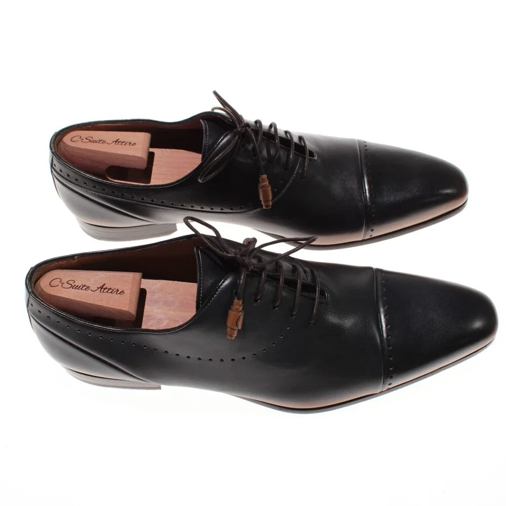 Mezlan NWD Icaro Lace Up Oxford Dress Shoes Size 11.5 US in Blue & Tan Leather
